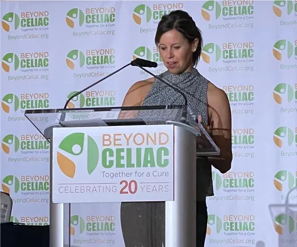 Jenna Wolfe speaking at Beyond Celiac